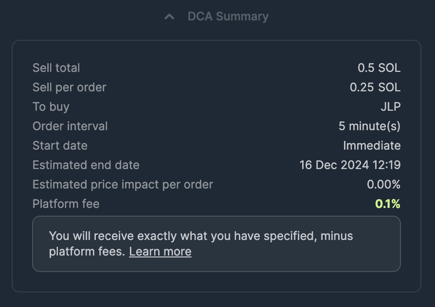 Recurring Order Summary