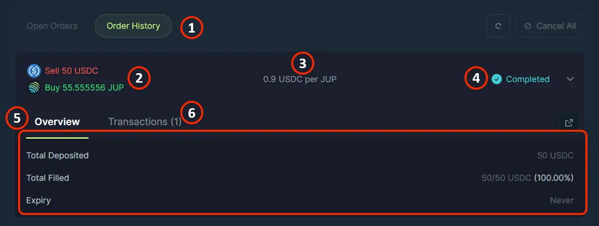 Trigger Order History